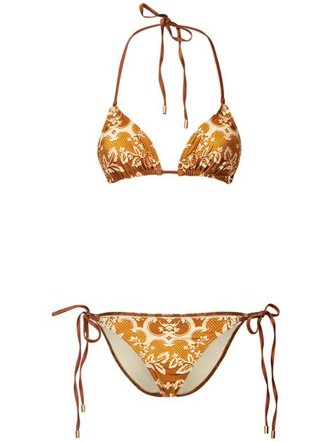 ZIMMERMANN Raie Printed Triangle Bikini Set Zimmermann