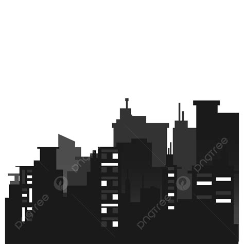 Cityscape Silhouette With Gradient Building Clipart City Silhouette