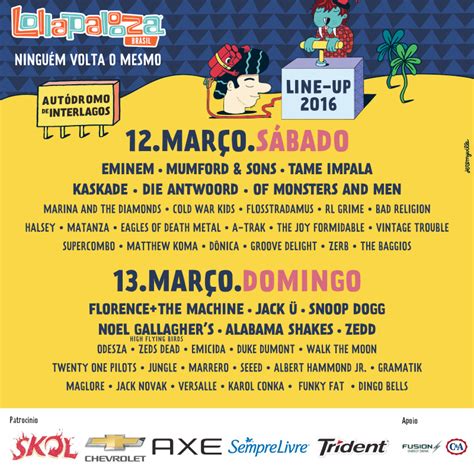 Lollapalooza Brasil Um Ranking De Todos Os Line Ups Da Hist Ria Do