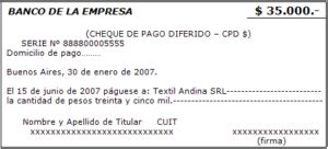 Qué es y cómo llenar un Cheque de Pago Diferido en Argentina