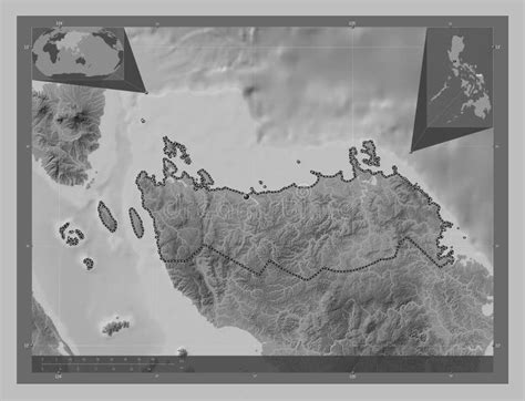 Northern Samar Philippines Grayscale Capital Stock Illustration