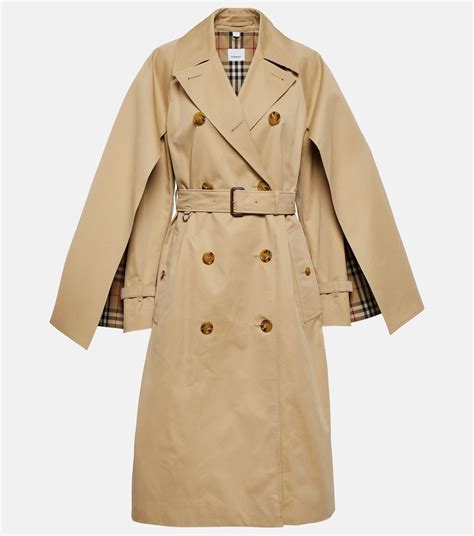 Belted Cotton Trench Coat In Beige Burberry Mytheresa