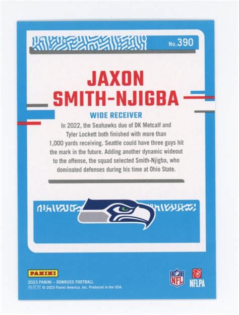 Donruss Jaxon Smith Njigba Rookie Rc Silver Press Proof