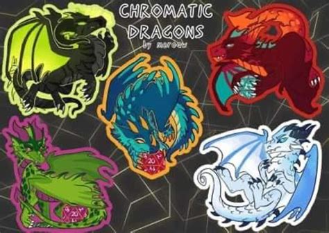 Chromatic DnD Dragons Sticker Sheet Dungeons and Dragons | Etsy