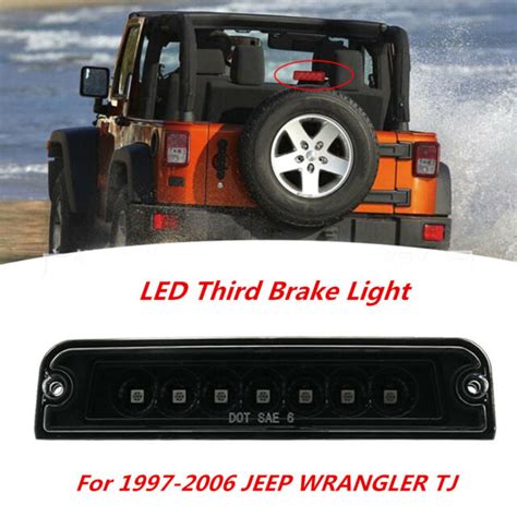 1pc 12v Bright Led Third Brake Light Tail Lights For 1997 2006 Jeep Wrangler Tj Ebay