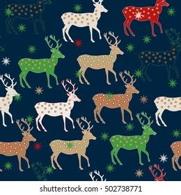 Background Christmas Deer Wrapping Paper Tissues Stock Vector (Royalty Free) 502738771 ...