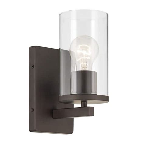 Kichler Crosby 1 Light Olde Bronze Bathroom Indoor Wall Sconce Light With Clear Glass Shade