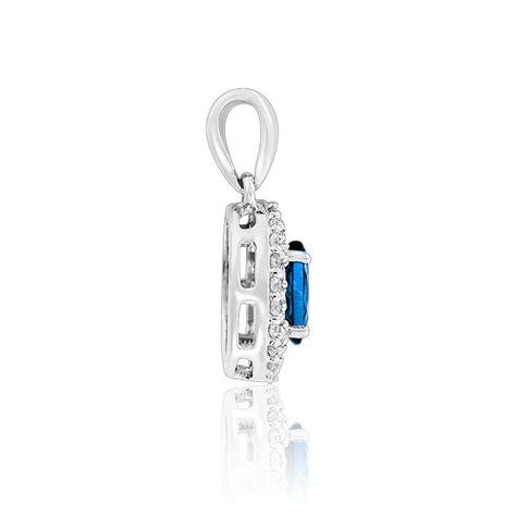 Pendentif Or Blanc Ou Diamants Topaze Aurora Ocarat