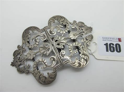 An Edwardian Hallmarked Silver Nurse S Style Buckle Of Openwork Design