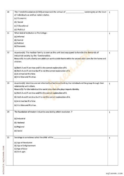 Class 11 Sociology Sample Paper 2024 PDF Annual Exam Model Question