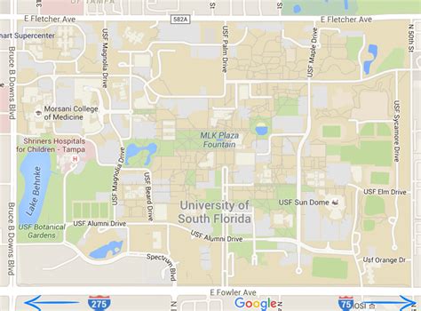 University Of South Florida Campus Map United States Map