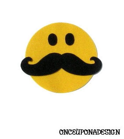 Smiley Face And Handlebar Mustache...Felt Iron On Appliques