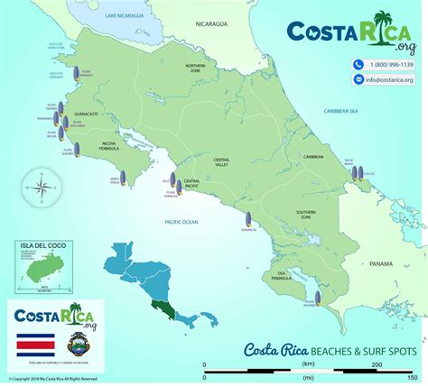 Karten von Costa Rica - Alle Karten, die Sie für Ihren Urlaub brauchen