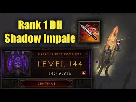 Demon Hunter Rank Gr Solo With Shadow Impale Season Youtube