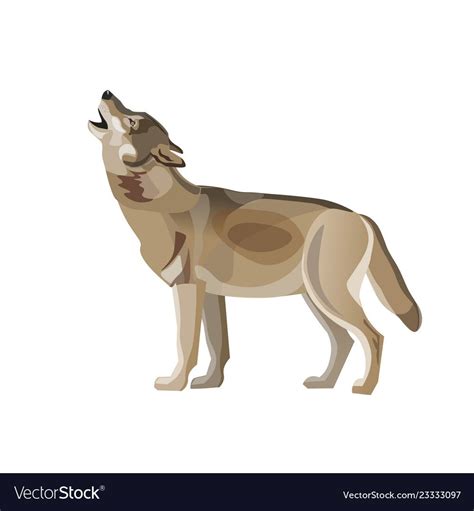 Gray Wolf Howling Cartoon