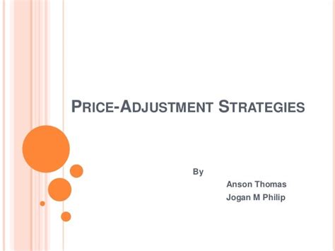 Price adjustment strategies