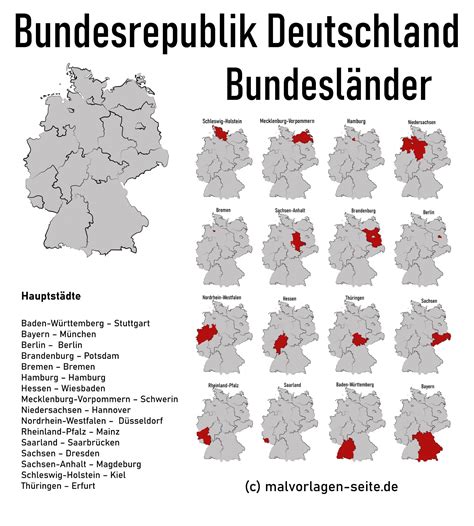 Tolle Landkarte Bundesl Nder Deutschland Kostenlos Drucken