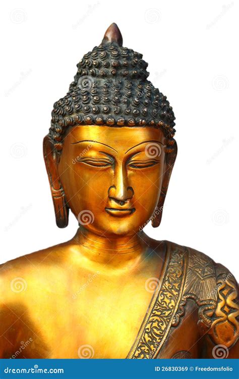 Buddha De Oro Aislado En El Fondo Blanco Imagen De Archivo Imagen De