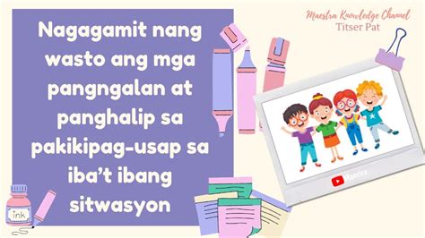 Worksheets Sa Paggamit Ng Wasto Ang Mga Pangngalan At Panghalip