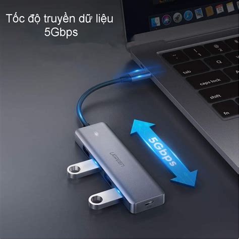 Bộ Chia Hub USB Type C Ra 4 Cổng USB 3 0 Ugreen 70336 Vỏ Nhựa Hub USB