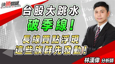 林漢偉分析師【台股大跳水破季線 長線買點浮現 這些族群先發動】決勝關鍵 20240722 Youtube