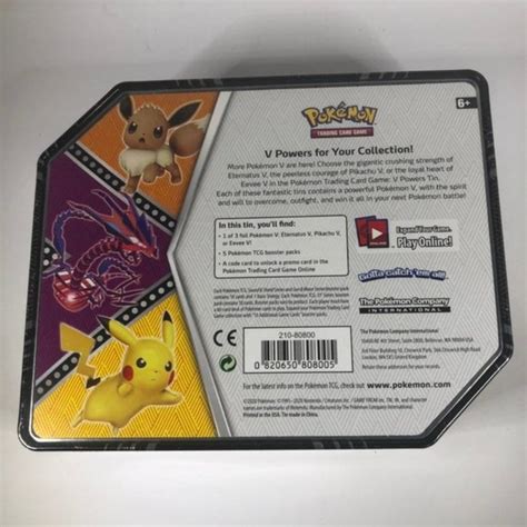 Pokemon Toys New Pokmon Tcg V Powers Tin Eternatus V Tin Factory