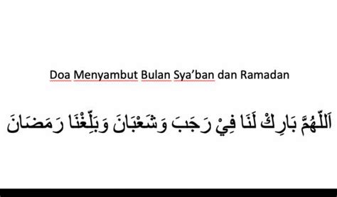 Doa Bulan Syaban Berharap Umur Panjang Dan Dipertemukan Bulan Ramadan