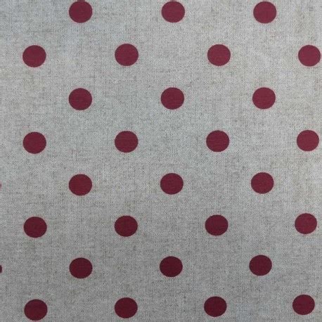 Tissu Max Enduit Pois Rouge Fond Coloris Lin Mercerie Saint Pierre