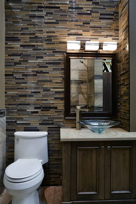 Linear Glass Stone Blend Bathroom Wall Ceramic Decor