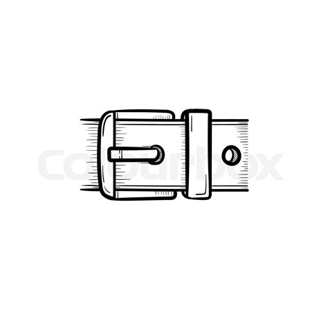 Belt Buckle Hand Drawn Sketch Icon Stock Vector Colourbox