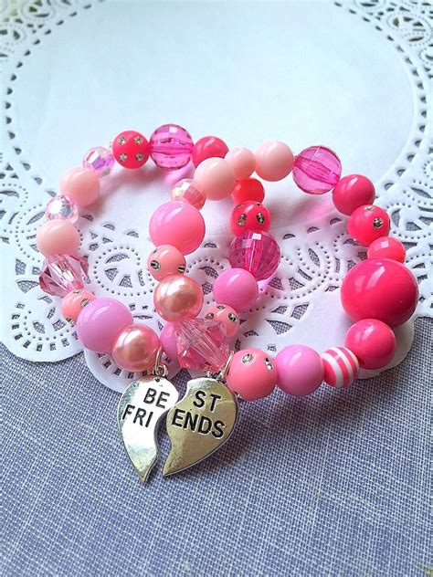 Besties Bracelets Ombre Pink Best Friends Bracelet Best Etsy