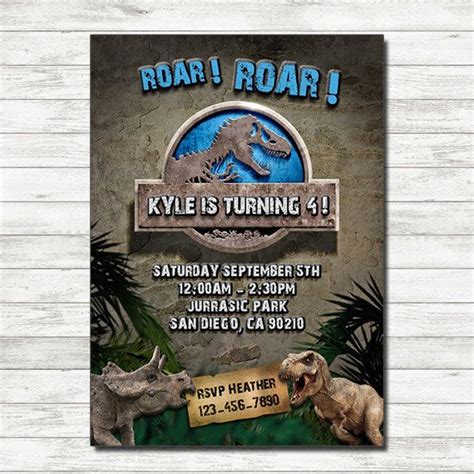 Jurassic World Birthday Invitation Jurassic World Printable Invitation Jurassic World Party