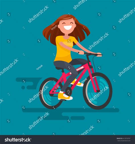 26136 Girl Riding Bike Illustration Images Stock Photos And Vectors