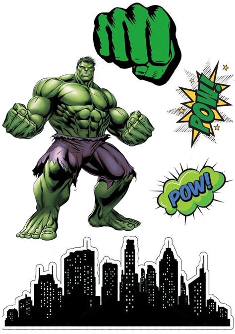 Topo de Bolo HULK em 2021 Bolo Plaquinha para bolo Aniversário do