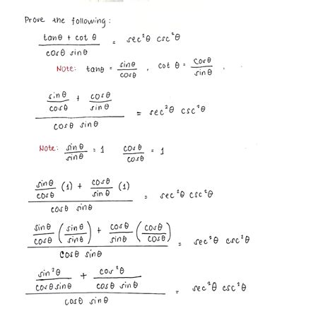 Solved Prove The Following Trigonometric Identity Course Hero