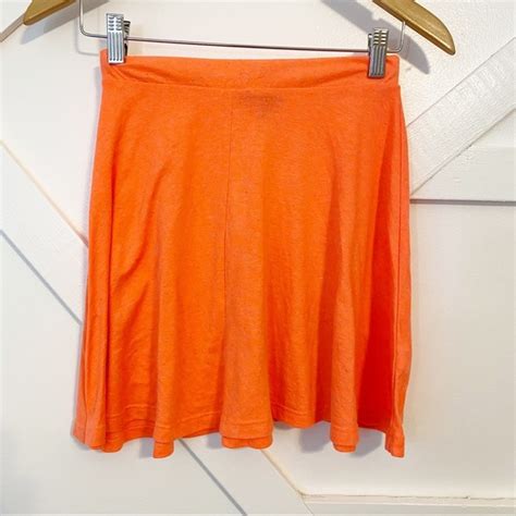 Topshop Skirts Topshop Linen Blend Knit Mini Skirt Orange Multicolor Sz 2 Poshmark