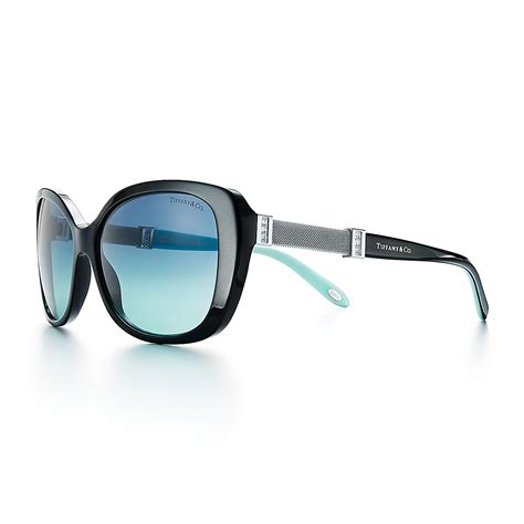 Tiffany Somerset™ Cat Eye Sunglasses In Black And Tiffany Blue Acetate Tiffany And Co