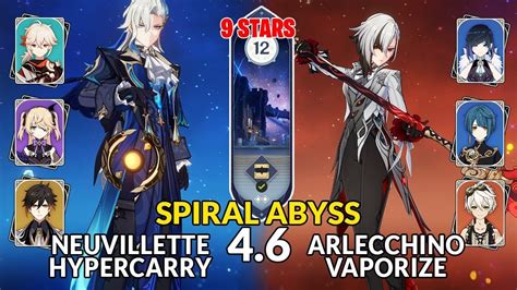 New 4 6 Spiral AbyssNeuvillette Hypercarry Arlecchino Vaporize