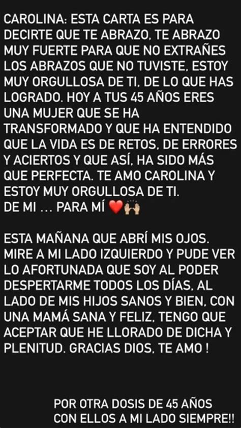 Carolina Cruz Conmovió Con Carta En La Que Revela Su Actual Situación