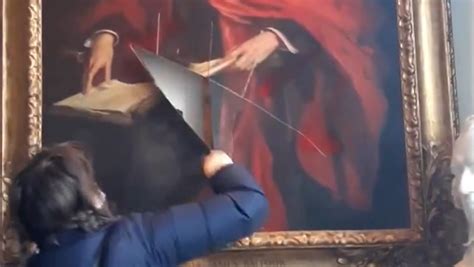 Pro-Palestine protesters slash historic painting at University of Cambridge