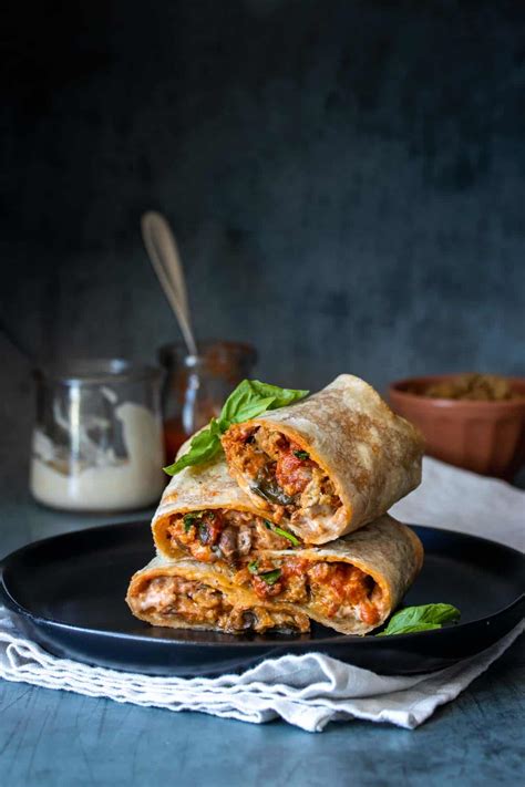 Incredible Baked Pizza Burrito (Vegan) - Veggies Don't Bite