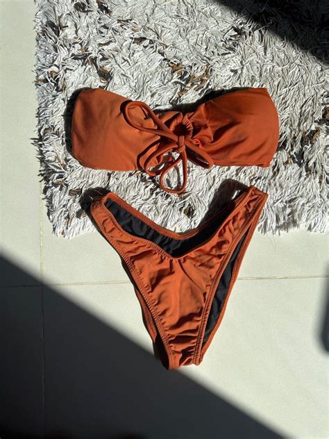 Sew Local Orange Two Piece Bikini On Carousell