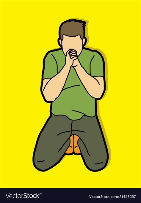 Prayer christian praying cartoon Royalty Free Vector Image