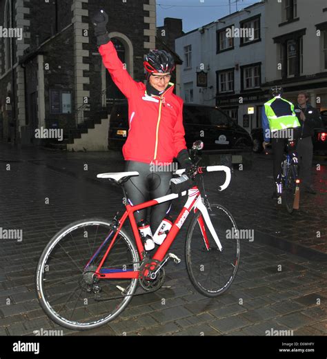 Davina Mccall Leaves A Hotel In Keswick To Begin Day 2 Of Her Bt Sport