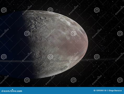 Artwork Of Haumea Ellipsoidal Dwarf Planet With Rings In The Kuiper ...