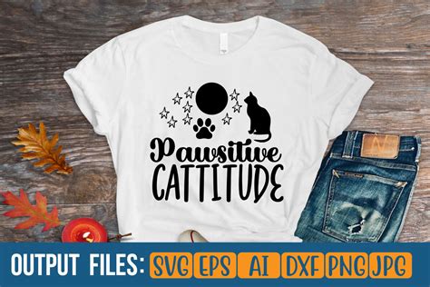 Pawsitive Cattitude Graphic By Purplewind Svg Creative Fabrica