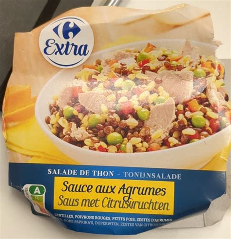 Salade De Thon Sauce Aux Agrumes Carrefour Extra Kalorie Kj A