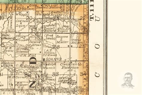 Vintage Brookings County Map 1897 Old Map Of Brookings Etsy