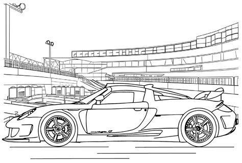 Porsche 911 Gt3 Rs Coloring Page Free Printable Coloring Pages