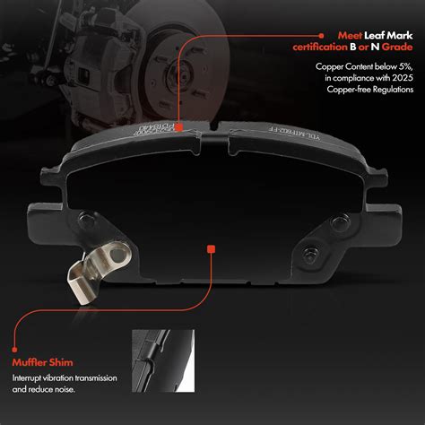 Front Ceramic Brake Pads For Chevrolet Cruze Volt 2016 2019 Bolt Ev